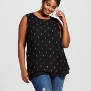 Ava & Viv black no sleeves top size 2X, GUC